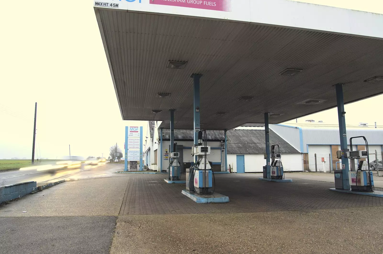 The forecourt of Mendlesham Group Fuels, from A Derelict Petrol Station, Brockford Street, Suffolk - 7th February 2010