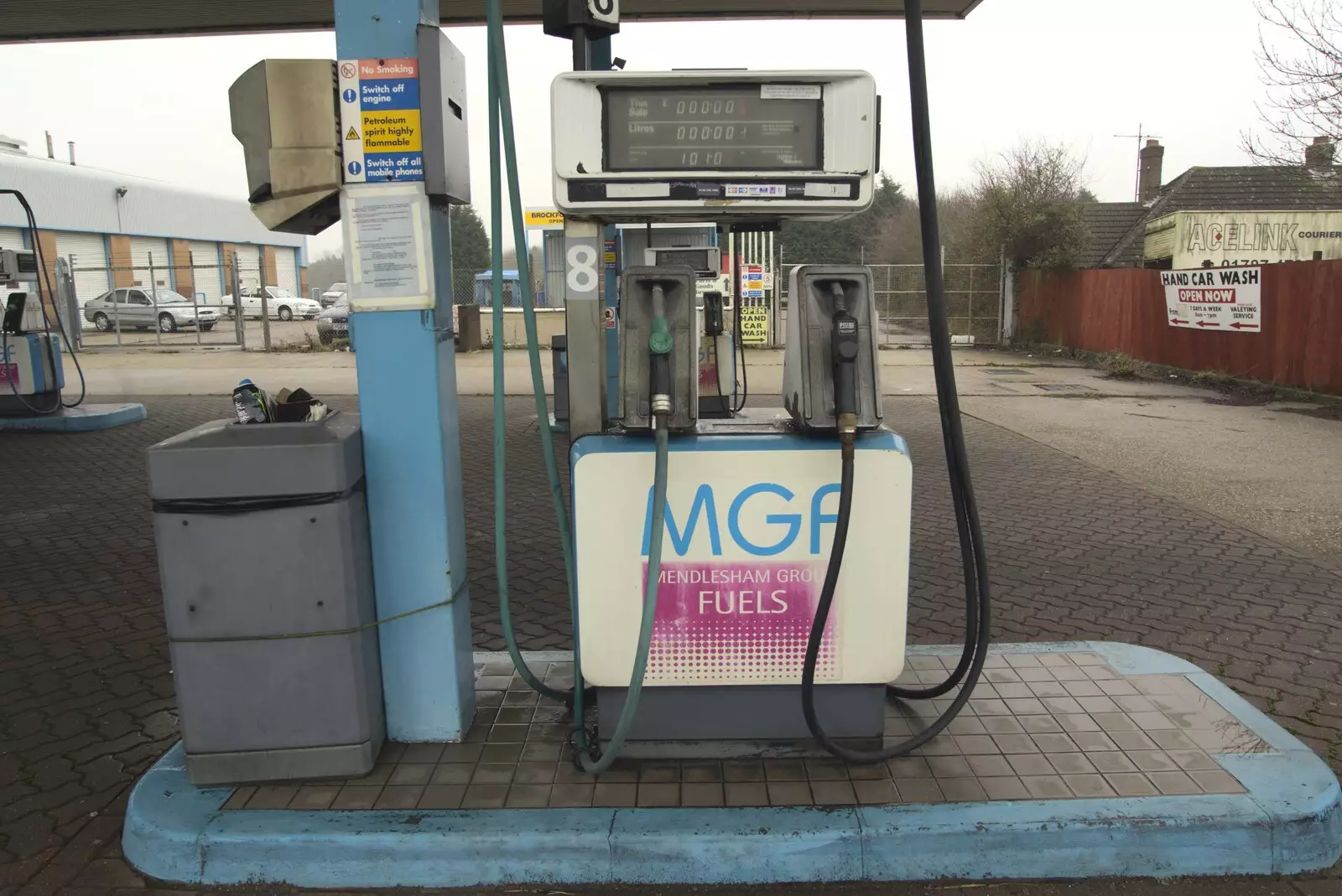 A pump sells nothing at 101p/litre, from A Derelict Petrol Station, Brockford Street, Suffolk - 7th February 2010