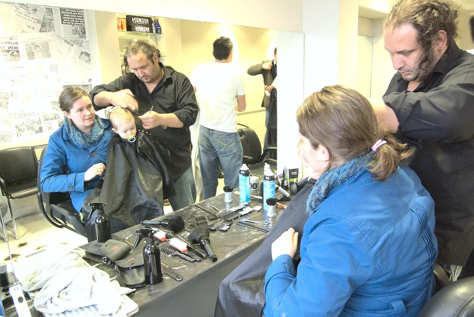 Nicky sorts The Boy's hair out, from The BBs with Ed Sheeran, Fred's Haircut, and East Lane, Diss, Ipswich and Bawdsey  - 21st February 2010