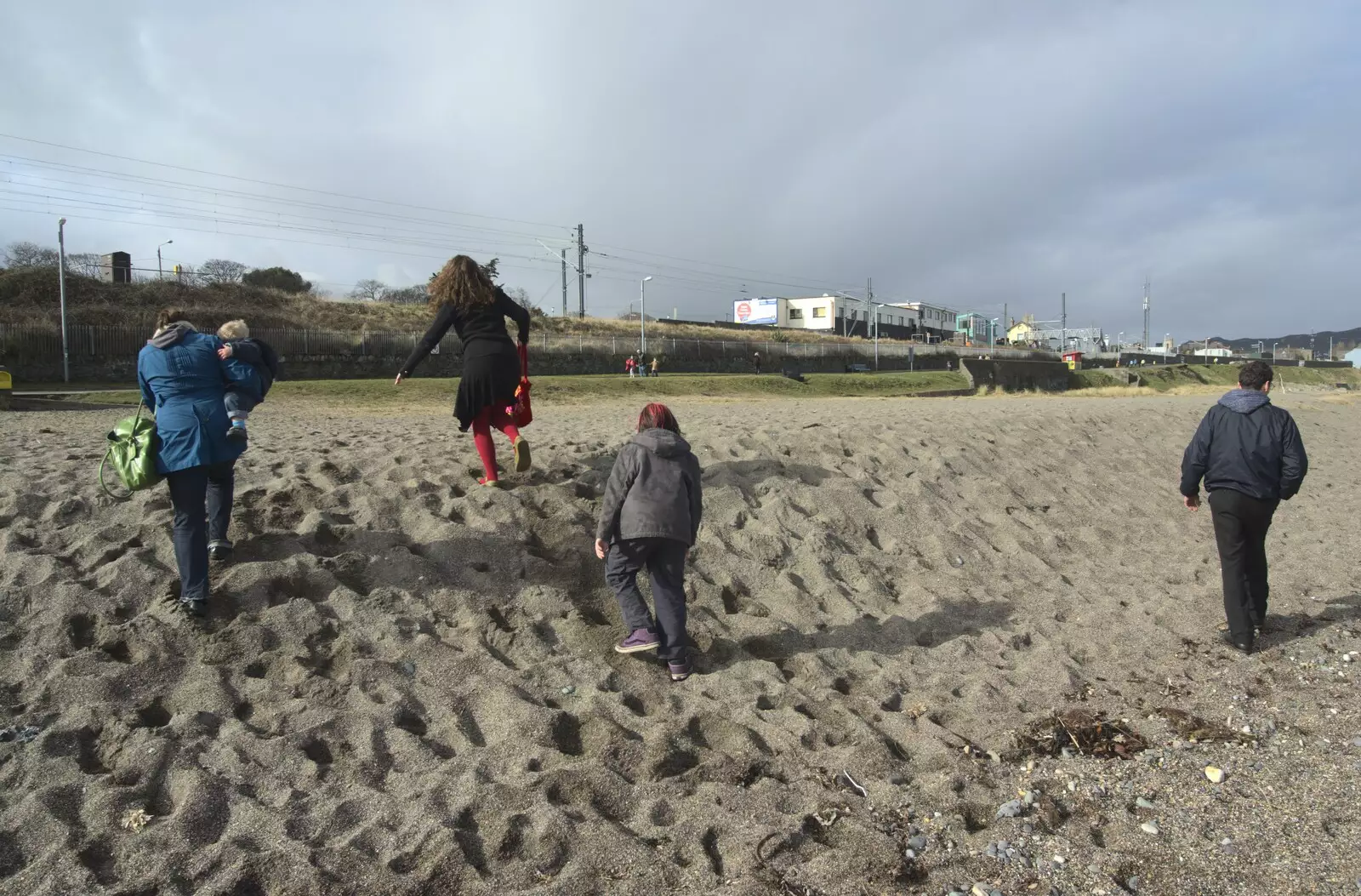 We head up the beach, from A Day in Greystones, County Dublin, Ireland - 28th February 2010