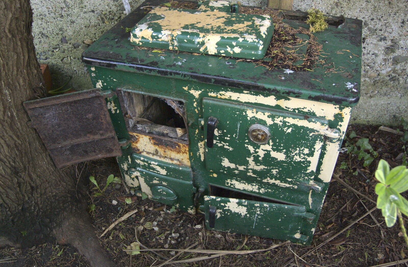 An abandoned Aga-like stove in the garden of the café from A Day in Greystones, County Dublin, Ireland - 28th February 2010