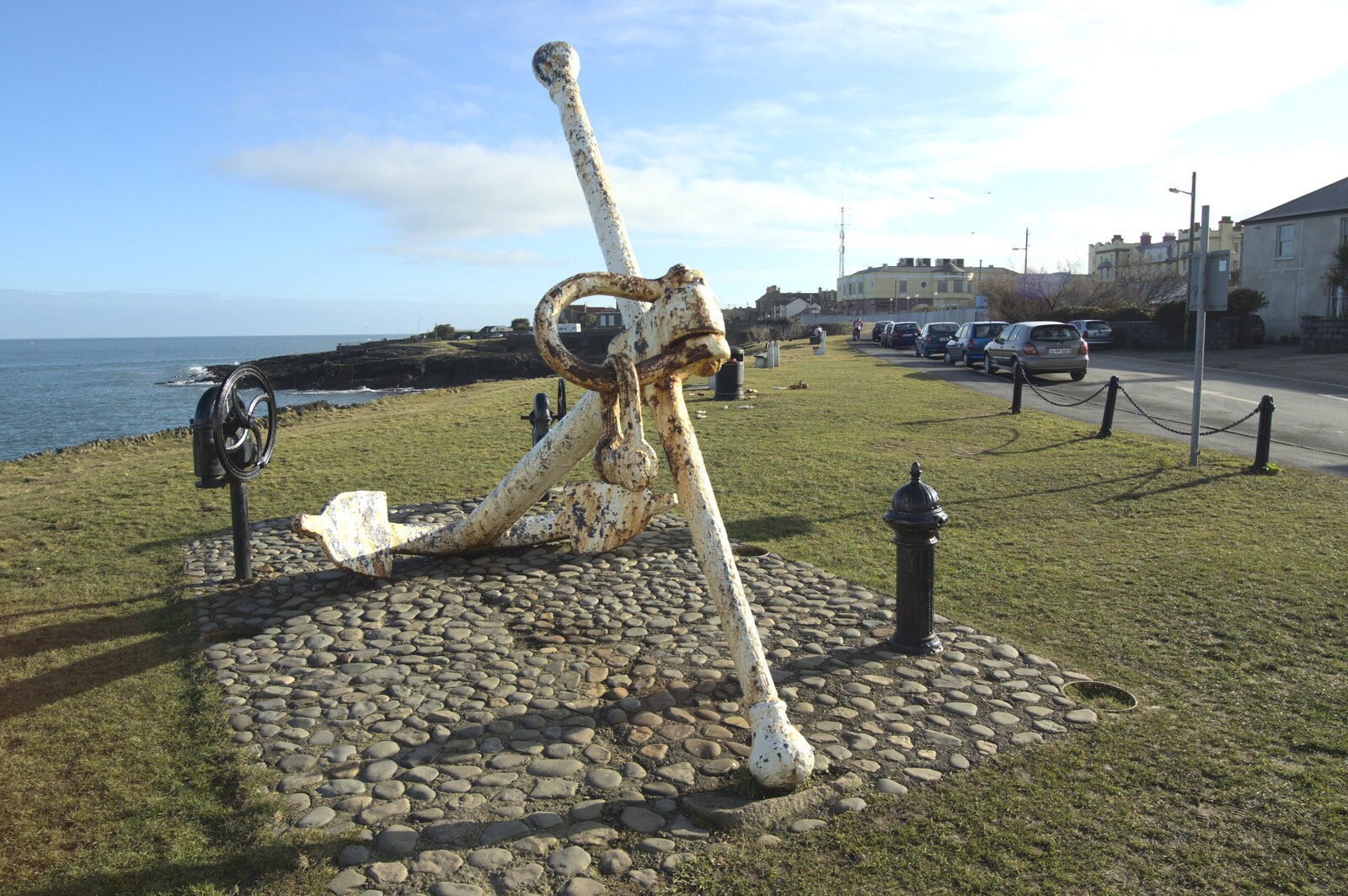 The anchor on Greystones clifftop from A Day in Greystones, County Dublin, Ireland - 28th February 2010