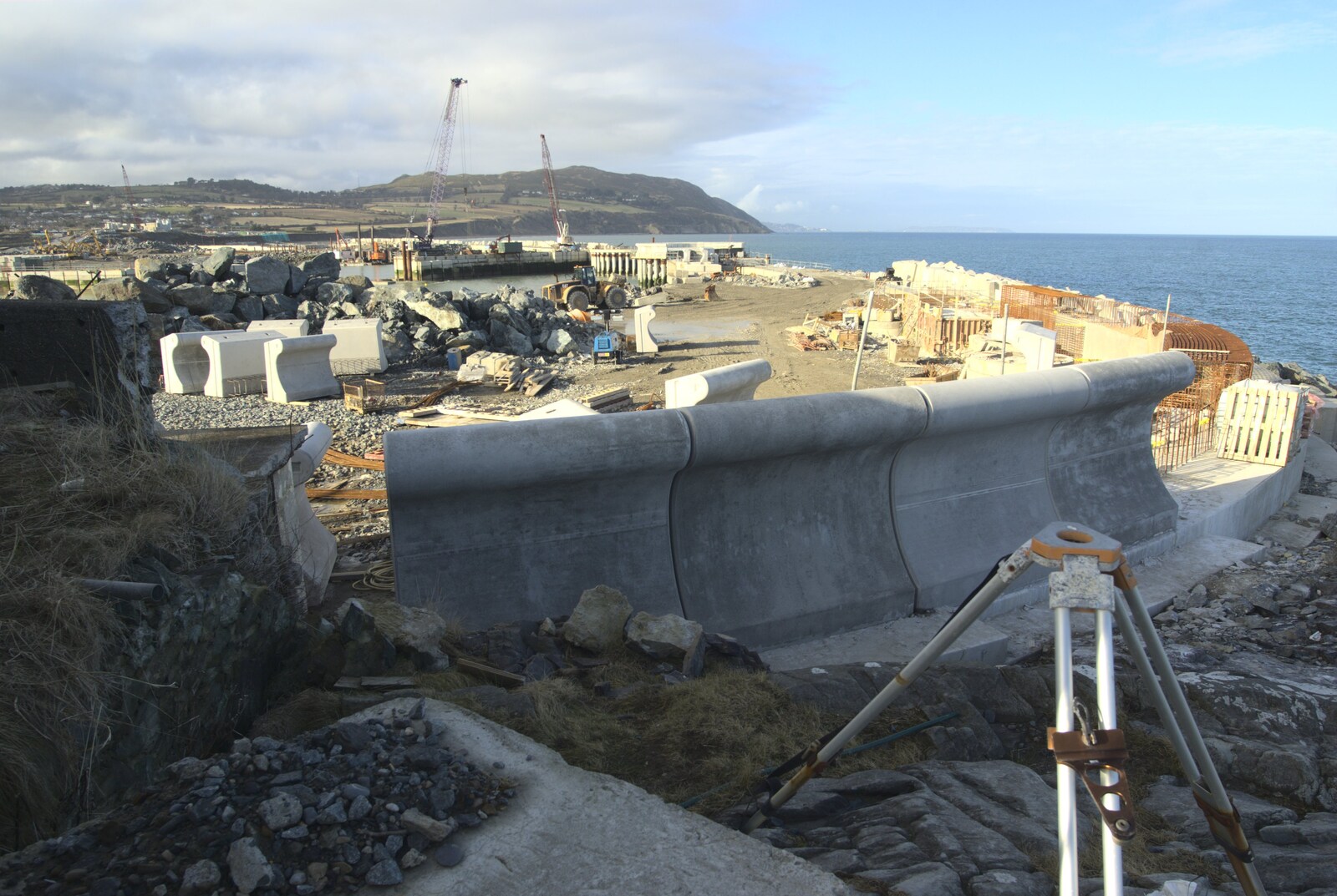 A new harbour and seawall is constructed from A Day in Greystones, County Dublin, Ireland - 28th February 2010