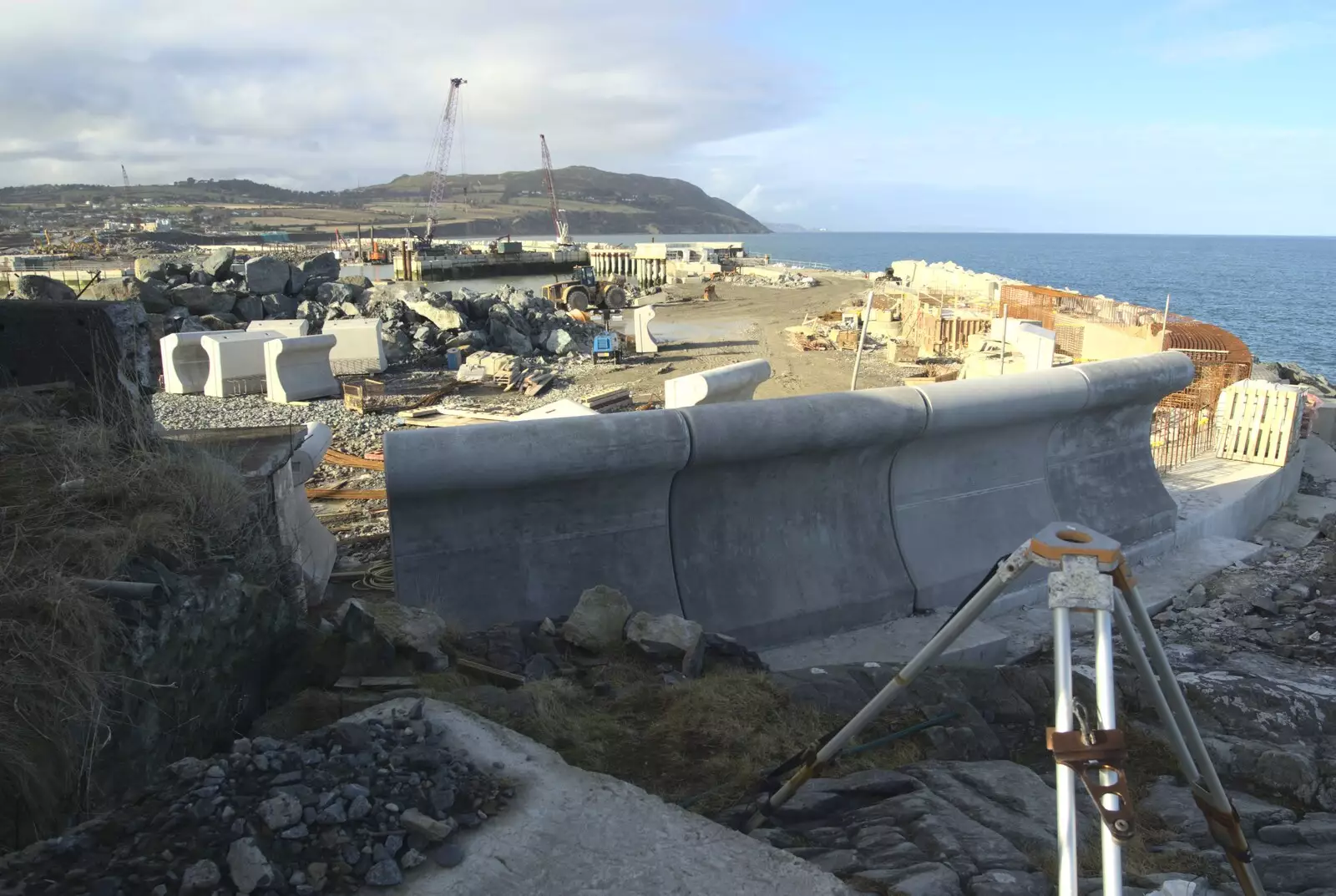 A new harbour and seawall is constructed, from A Day in Greystones, County Dublin, Ireland - 28th February 2010