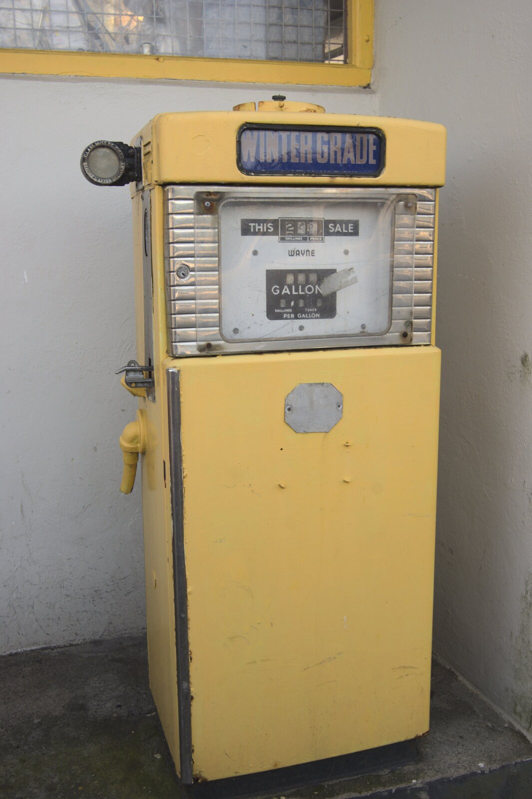A nice 1950s yellow petrol pump from A Day in Greystones, County Dublin, Ireland - 28th February 2010