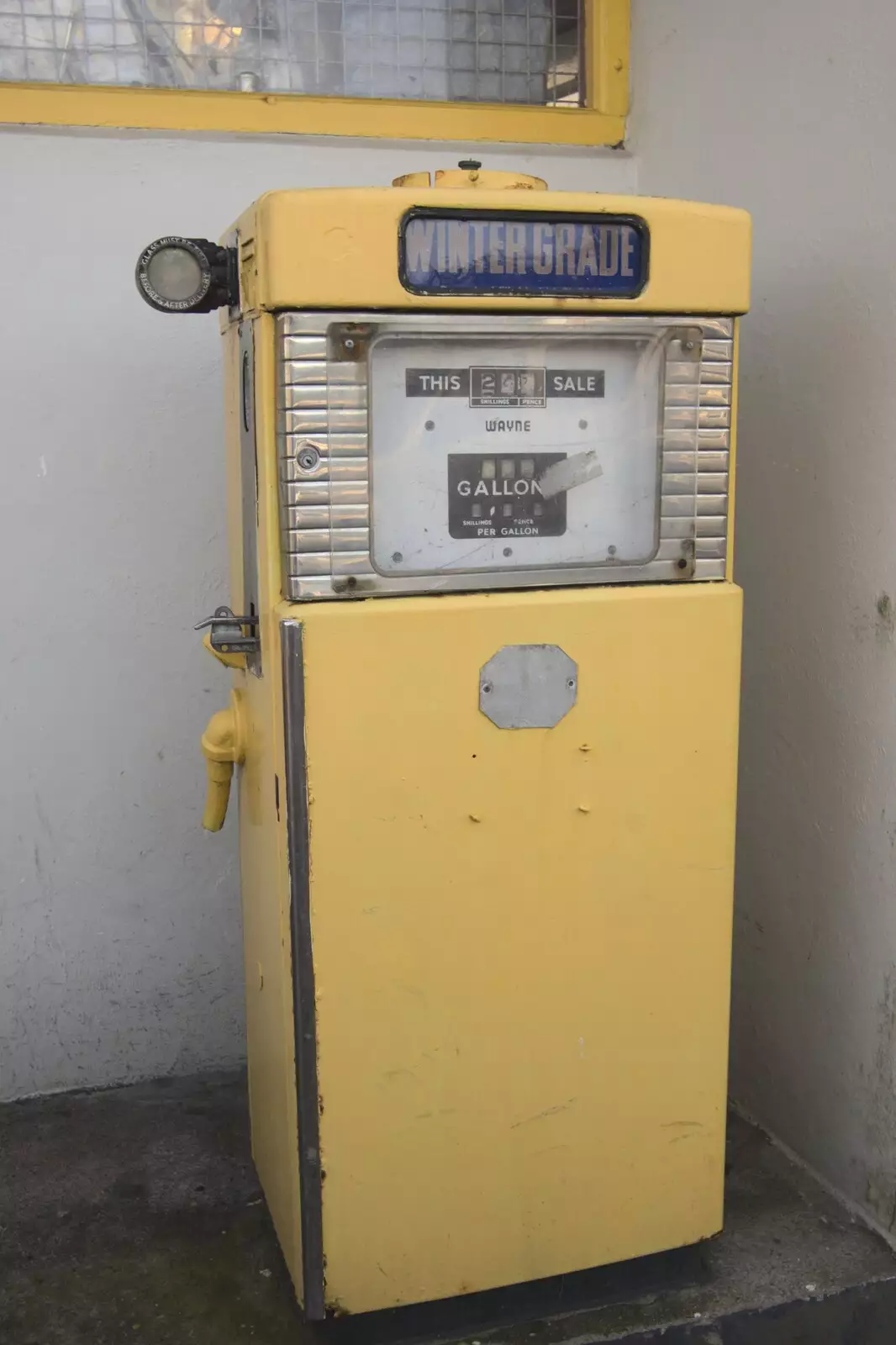 A nice 1950s yellow petrol pump, from A Day in Greystones, County Dublin, Ireland - 28th February 2010