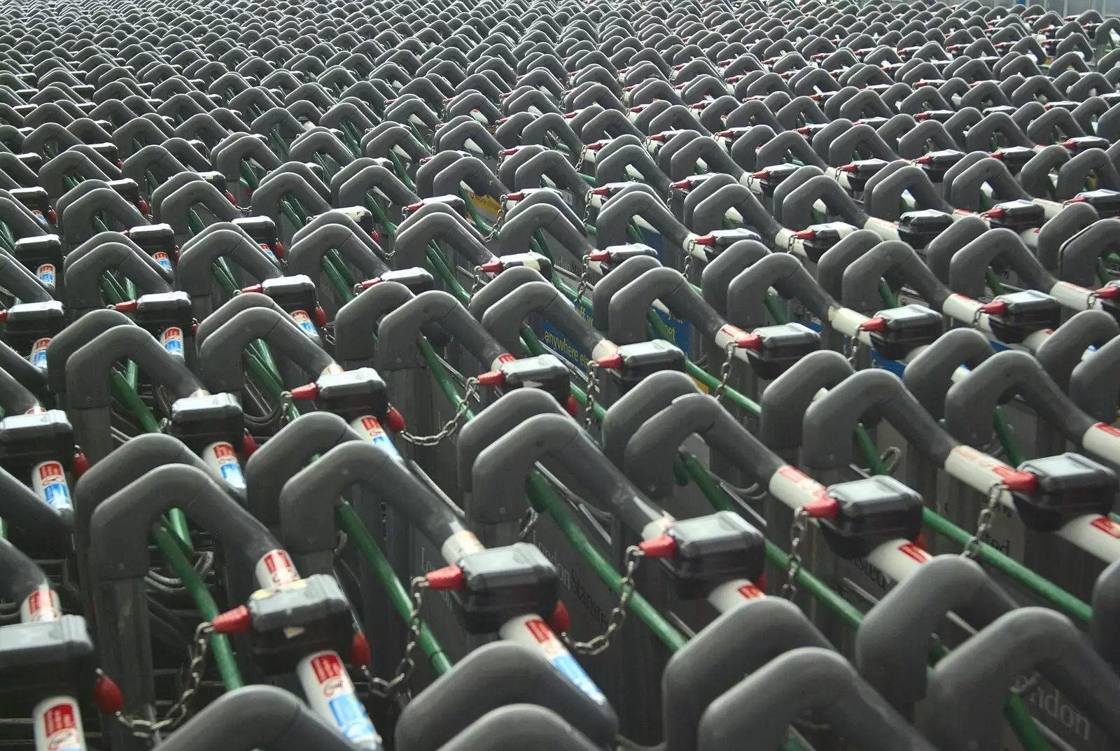 An infinite sea of trolleys at Stansted arrivals, from A Day in Greystones, County Dublin, Ireland - 28th February 2010