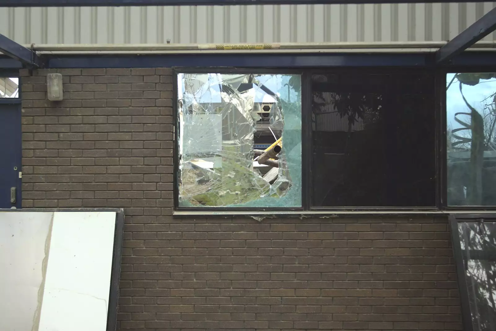 A smashed window, from A Day in Greystones, County Dublin, Ireland - 28th February 2010