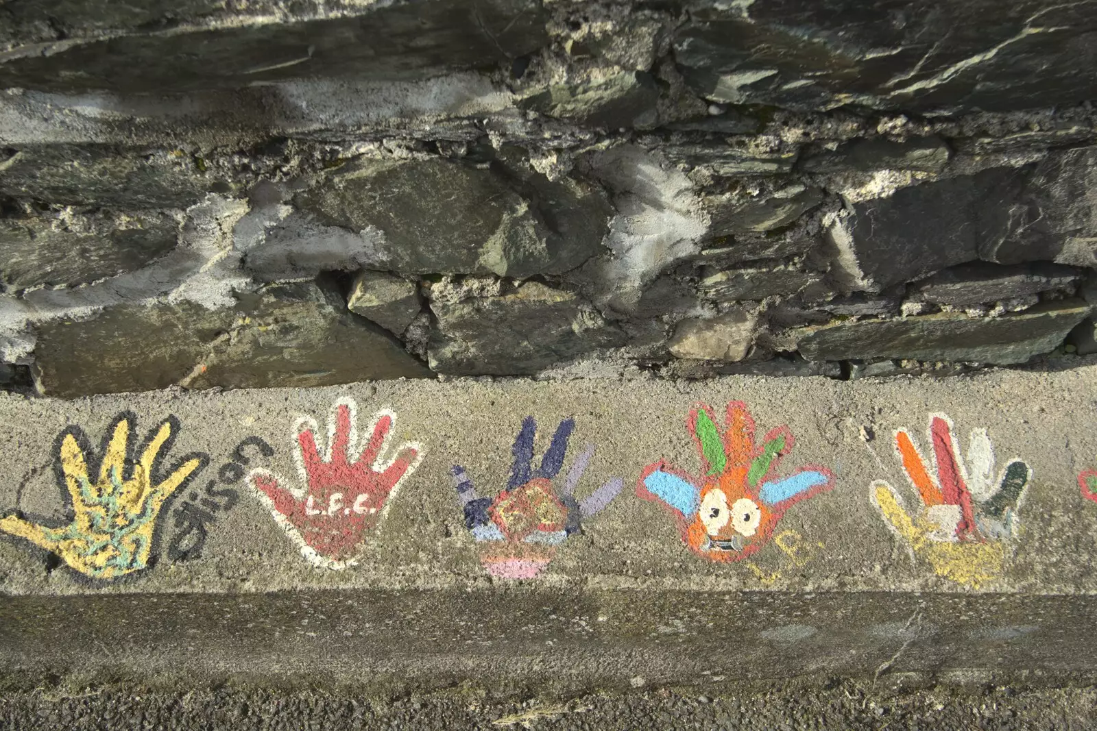 Hand-prints on the promenade at Greystones, from A Day in Greystones, County Dublin, Ireland - 28th February 2010