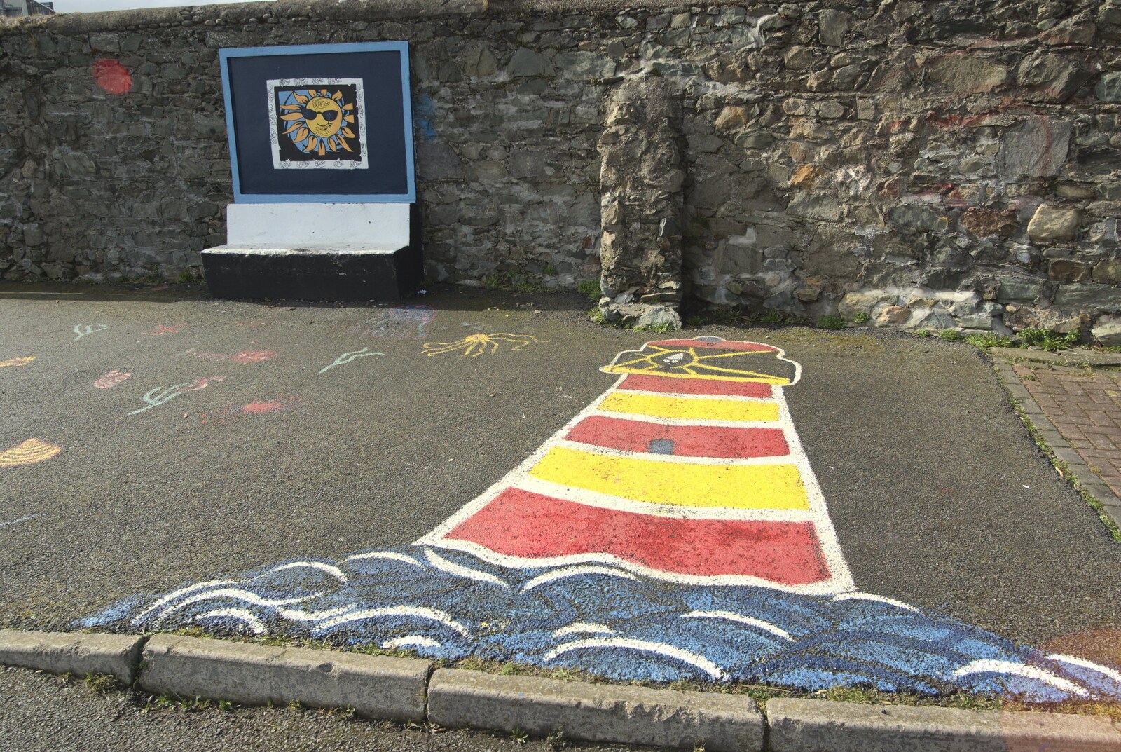 A pavement lighthouse from A Day in Greystones, County Dublin, Ireland - 28th February 2010
