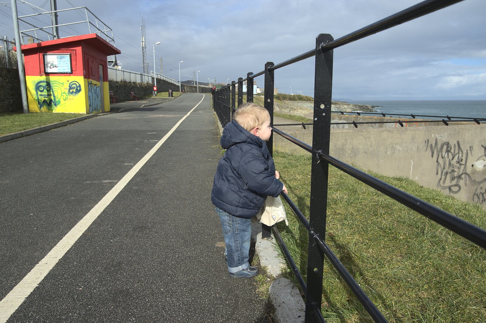 The Boy stares out to sea from A Day in Greystones, County Dublin, Ireland - 28th February 2010