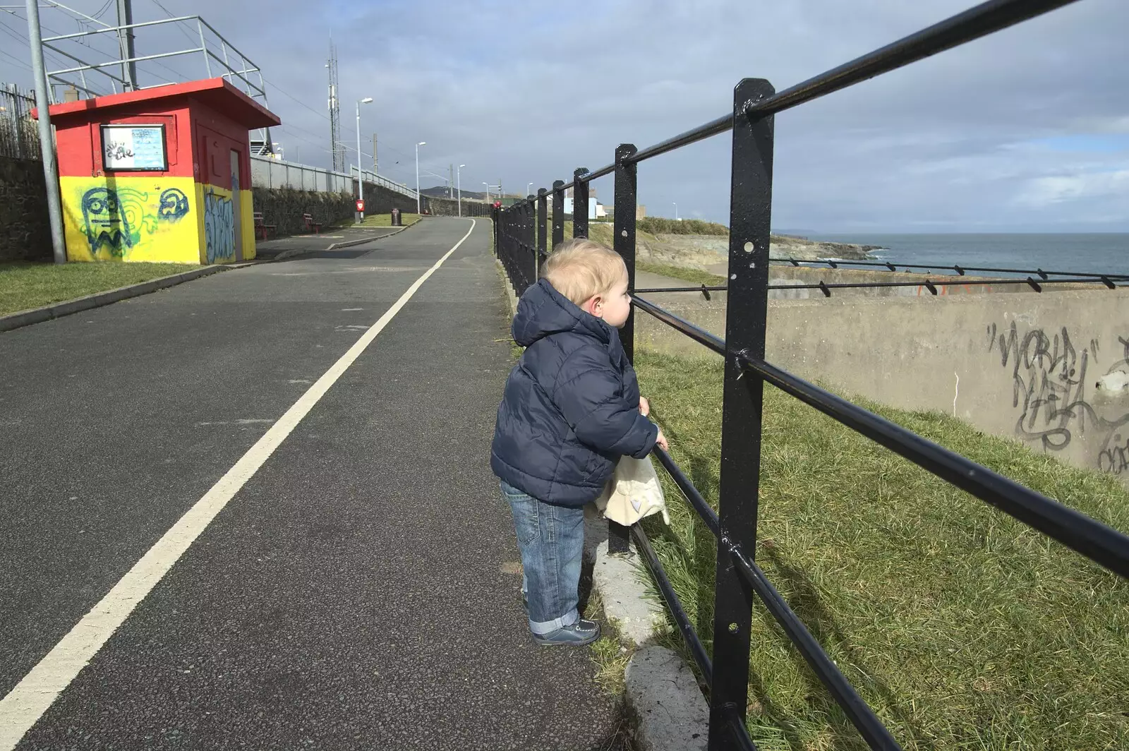 The Boy stares out to sea, from A Day in Greystones, County Dublin, Ireland - 28th February 2010