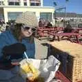 Isobel eats some chips, A Trip to The Beach, Southwold, Suffolk - 7th March 2010