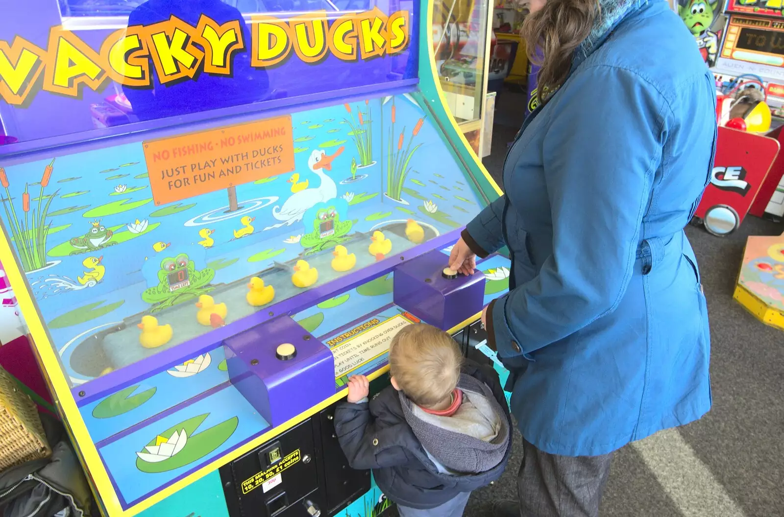 Fred plays Wacky Ducks, from A Trip to The Beach, Southwold, Suffolk - 7th March 2010