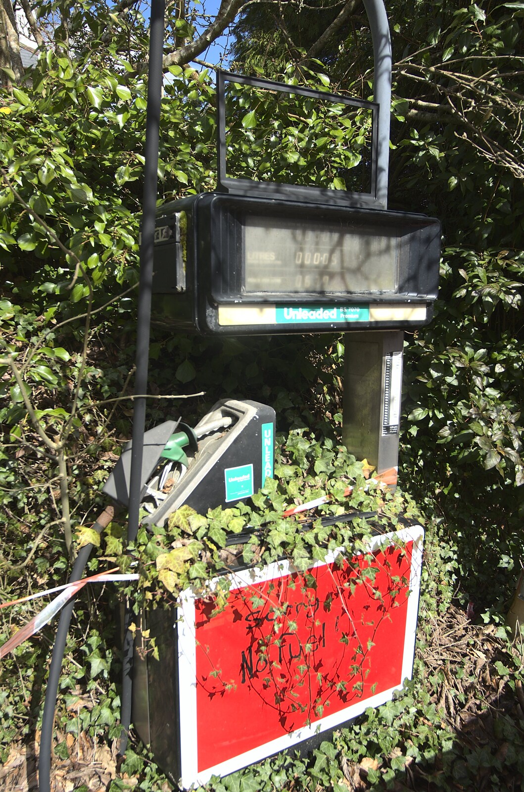 A derelict petrol pump in Moretonhampstead from Easter in Chagford and Hoo Meavy, Devon - 3rd April 2010