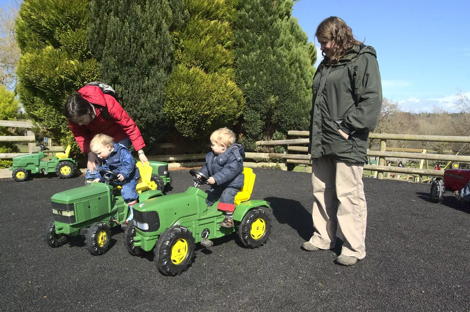 Fred trundles round on a tractor, from Easter in Chagford and Hoo Meavy, Devon - 3rd April 2010