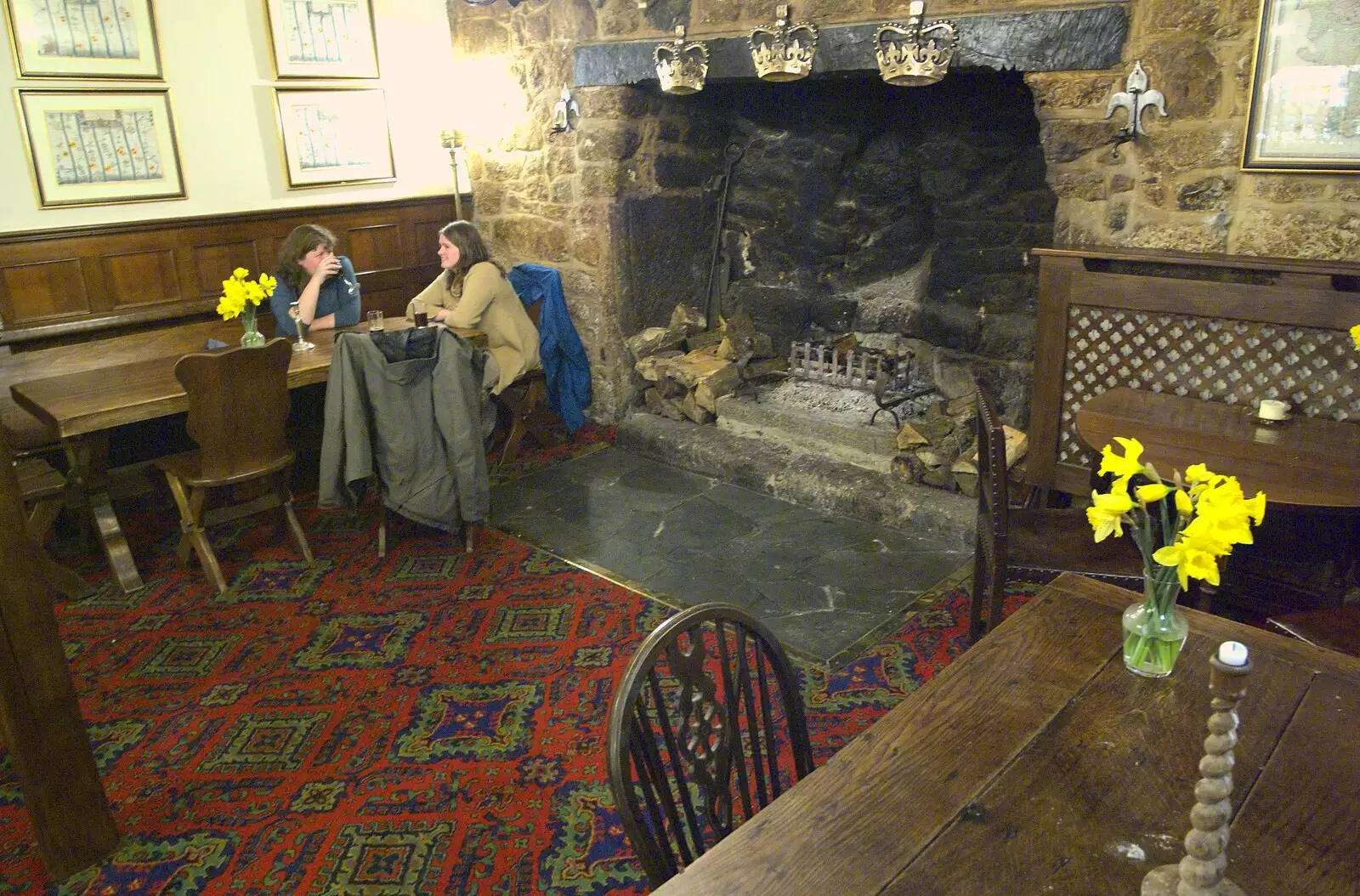 Drinking in the Three Crowns, Chagford, from Easter in Chagford and Hoo Meavy, Devon - 3rd April 2010