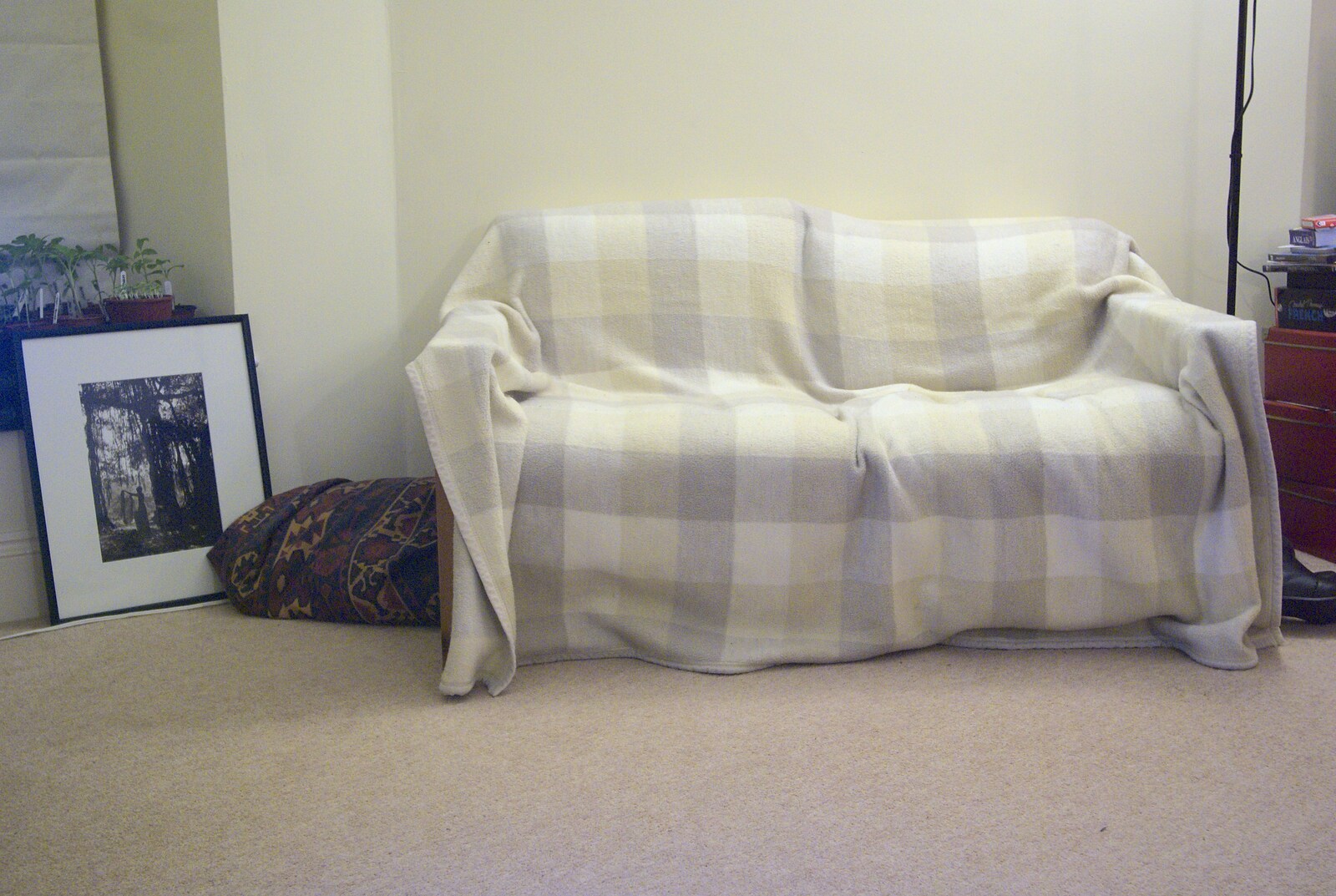 A covered sofa from Easter in Chagford and Hoo Meavy, Devon - 3rd April 2010