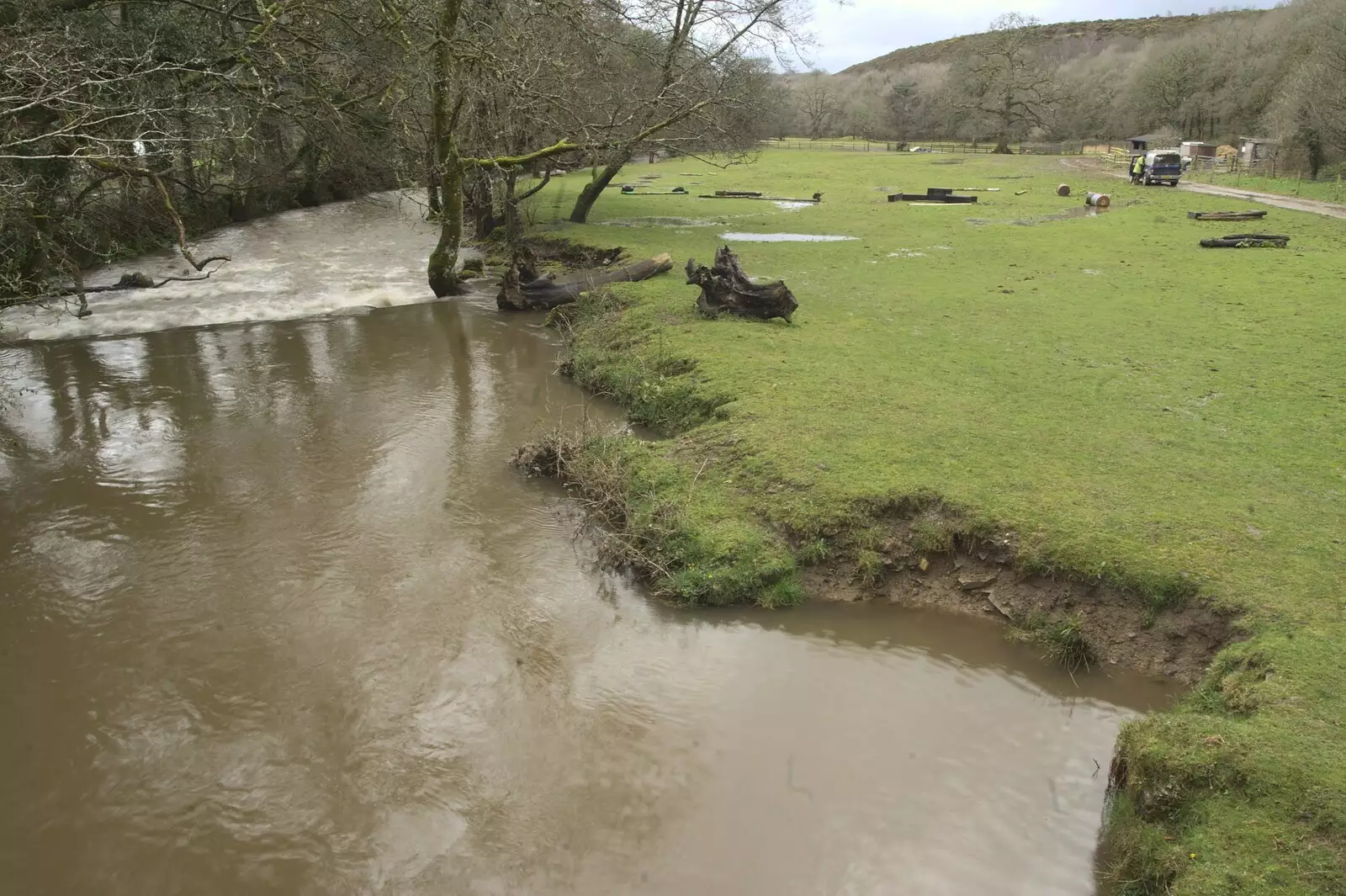 A full up Dartmoor river, from Easter in Chagford and Hoo Meavy, Devon - 3rd April 2010