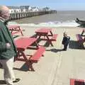 Grandad and The Boy mill around Southwold prom, Stupid Volcanic Ash: Southwold and Stuston Farm Shop, Suffolk - 18th April 2010