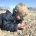 Fred gets close up to the shingle, Stupid Volcanic Ash: Southwold and Stuston Farm Shop, Suffolk - 18th April 2010