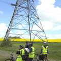 Another map check, under a high-voltage pylon, The BSCC Weekend Away, Buckden, St. Neots, Huntingdonshire - 15th May 2010