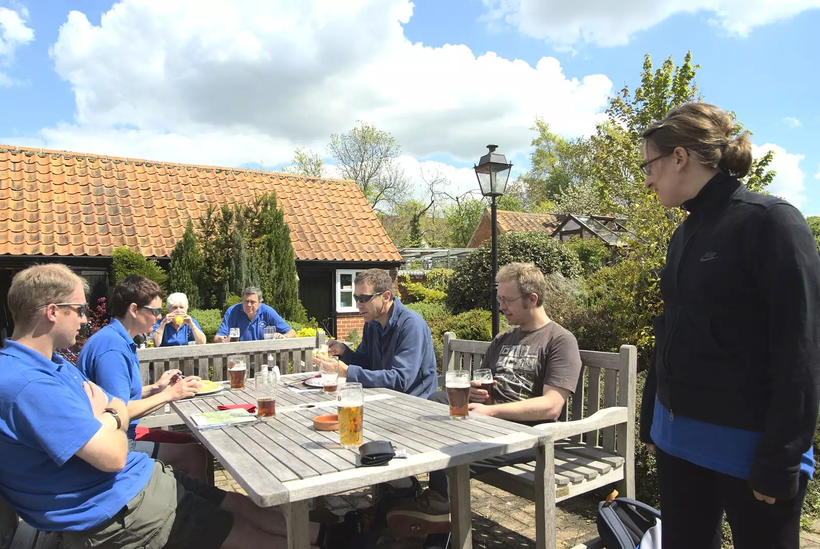 Lunch in the beer garden, from The BSCC Weekend Away, Buckden, St. Neots, Huntingdonshire - 15th May 2010