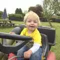 Fred plays around with a lawn tractor, The BSCC Weekend Away, Buckden, St. Neots, Huntingdonshire - 15th May 2010