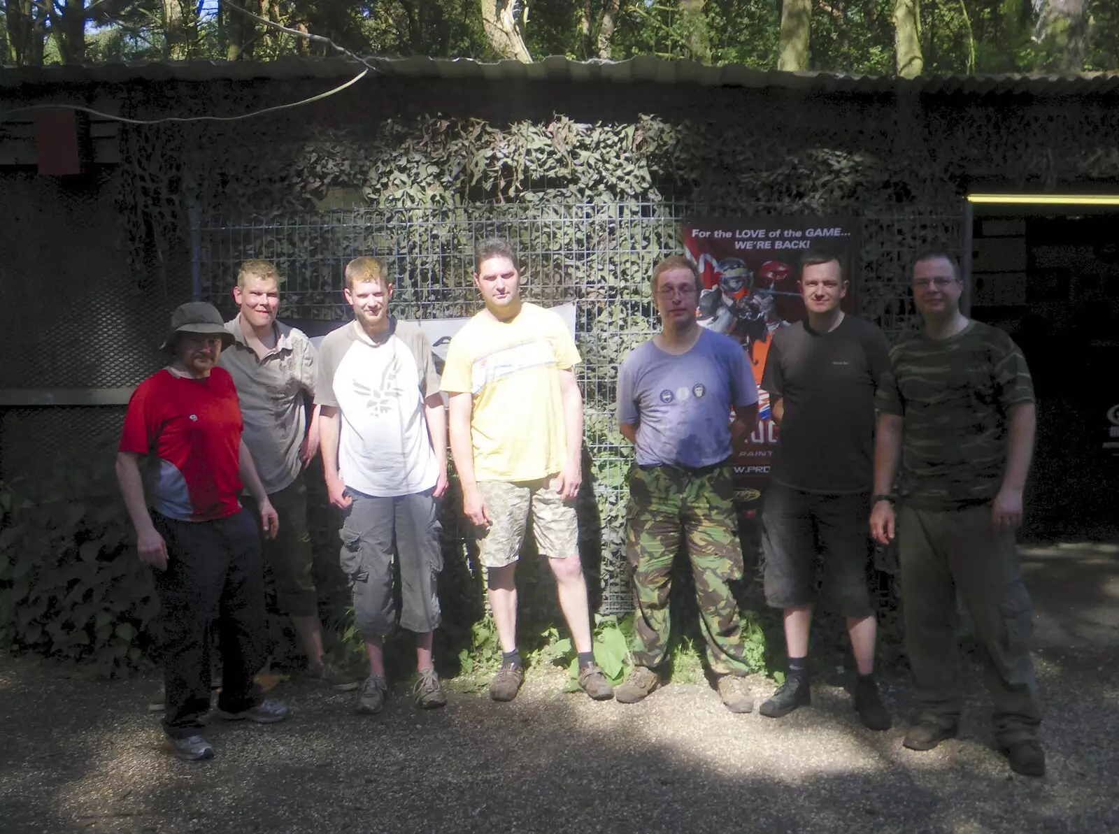 A Paintball group photo, from Nosher's Stag Weekend: Paintball at Emery Down, and Lymington, Hampshire - 22nd May 2010