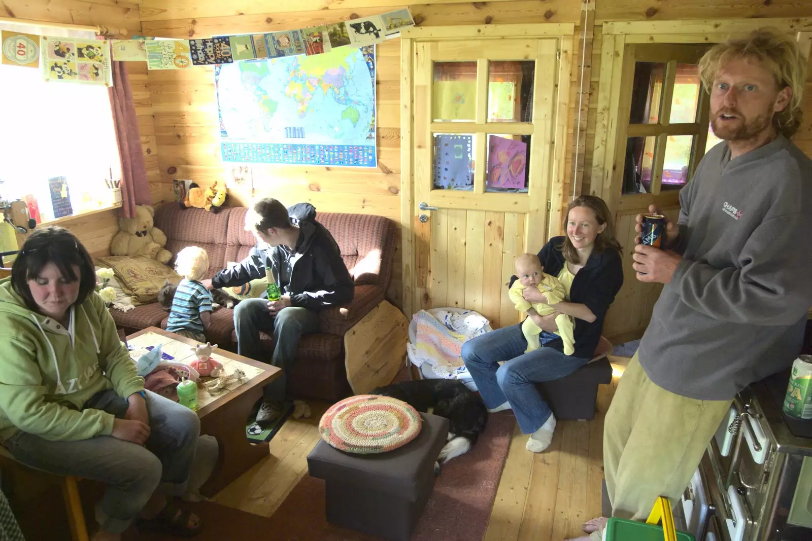 Inside the cabin, from A Barbeque at Wavy and Martina's, Thrandeston, Suffolk - 30th May 2010