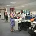 In the office, Mareike hands over a leaving gift, A Taptu Science Park Picnic, and Wedding Guests Arrive, Cambridge and Brome, Suffolk - 1st July 2010