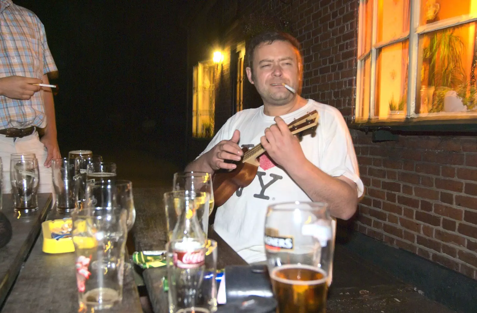 Noddy plays Uke, from Wedding-Eve Beers at The Swan Inn, Brome, Suffolk - 2nd July 2010