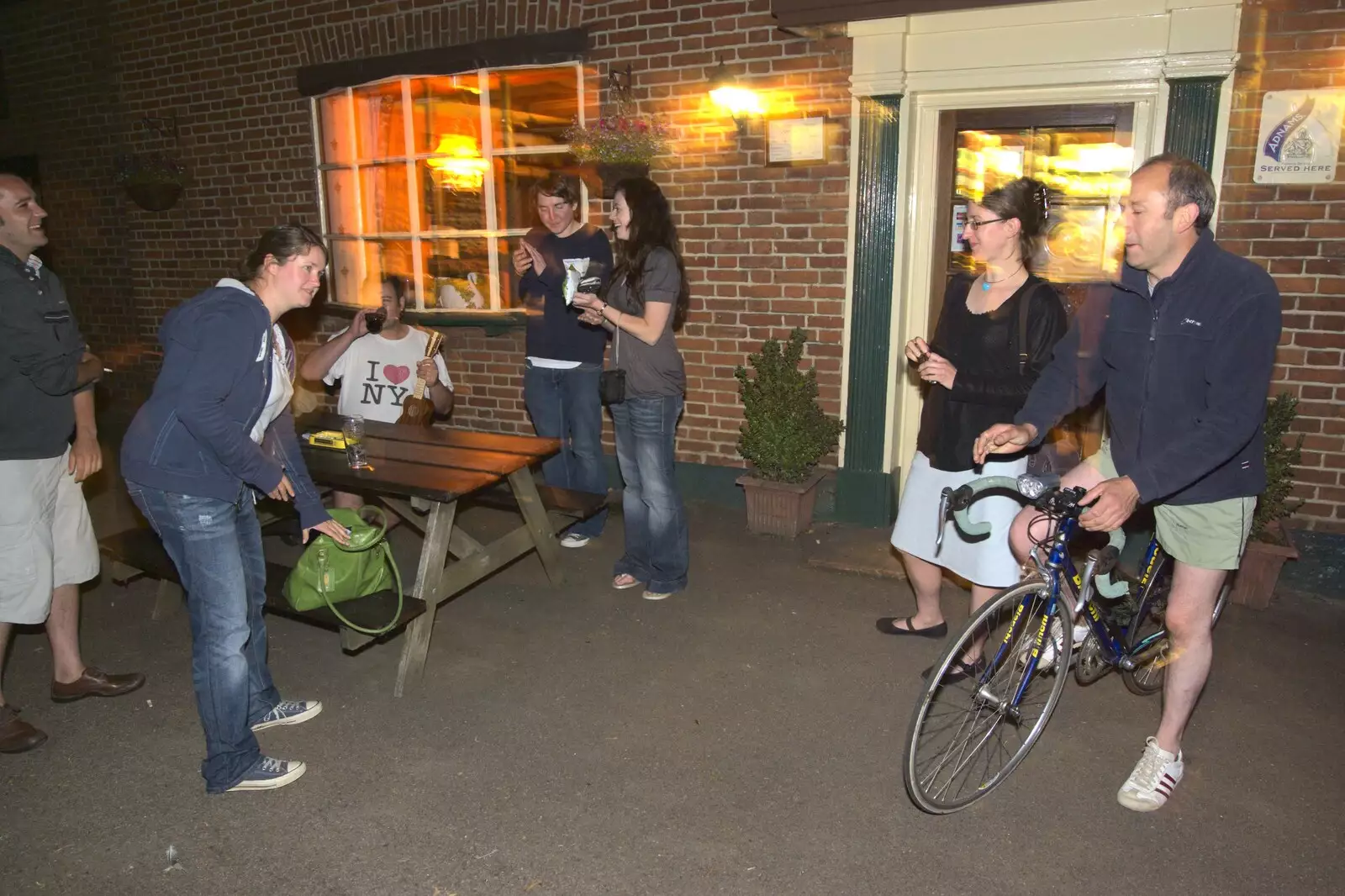 DH heads off on his bike, from Wedding-Eve Beers at The Swan Inn, Brome, Suffolk - 2nd July 2010