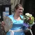 Isobel with flowers, Nosher and Isobel's Wedding, Brome, Suffolk - 3rd July 2010