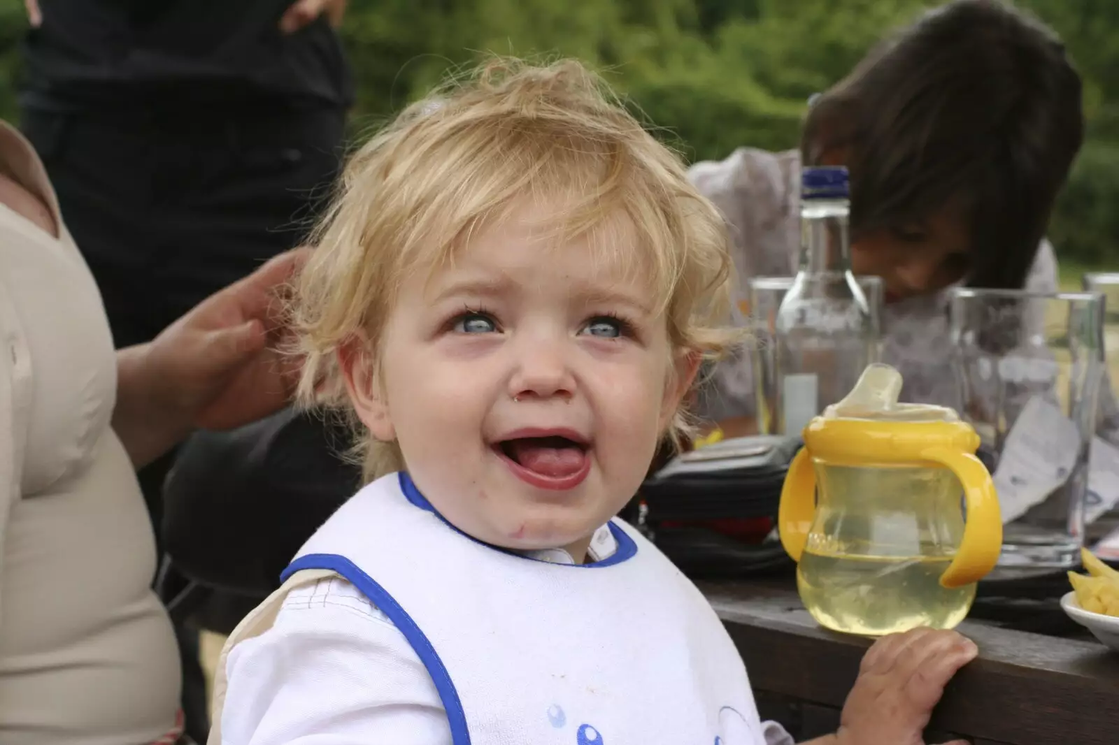 Fred's got a bib on, from Nosher and Isobel's Wedding, Brome, Suffolk - 3rd July 2010