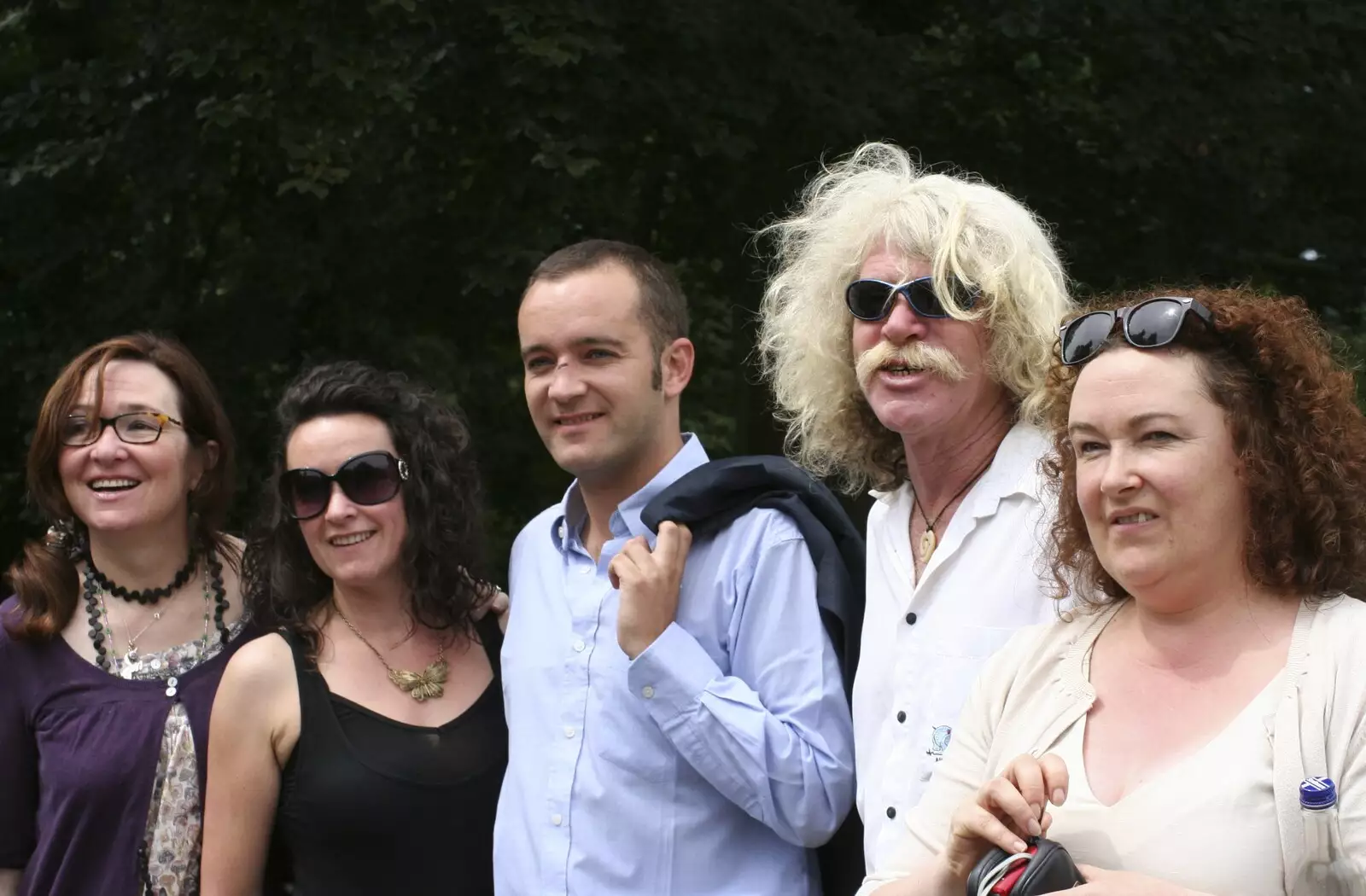 Hedwig, Evelyn, James, Chuck and Louise, from Nosher and Isobel's Wedding, Brome, Suffolk - 3rd July 2010