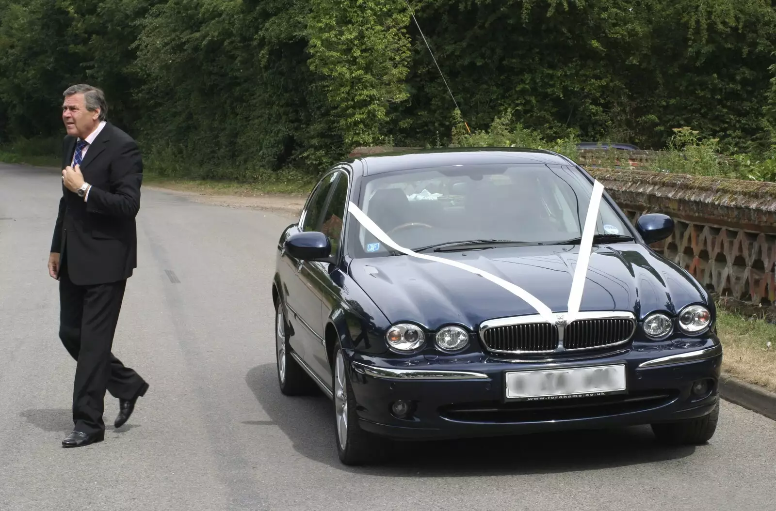 Alan's wedding Jag, from Nosher and Isobel's Wedding, Brome, Suffolk - 3rd July 2010