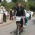 We head off on the tandem, Nosher and Isobel's Wedding, Brome, Suffolk - 3rd July 2010