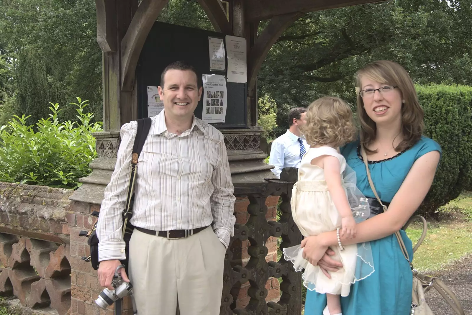 Clive, Amelia and Ellie, from Nosher and Isobel's Wedding, Brome, Suffolk - 3rd July 2010