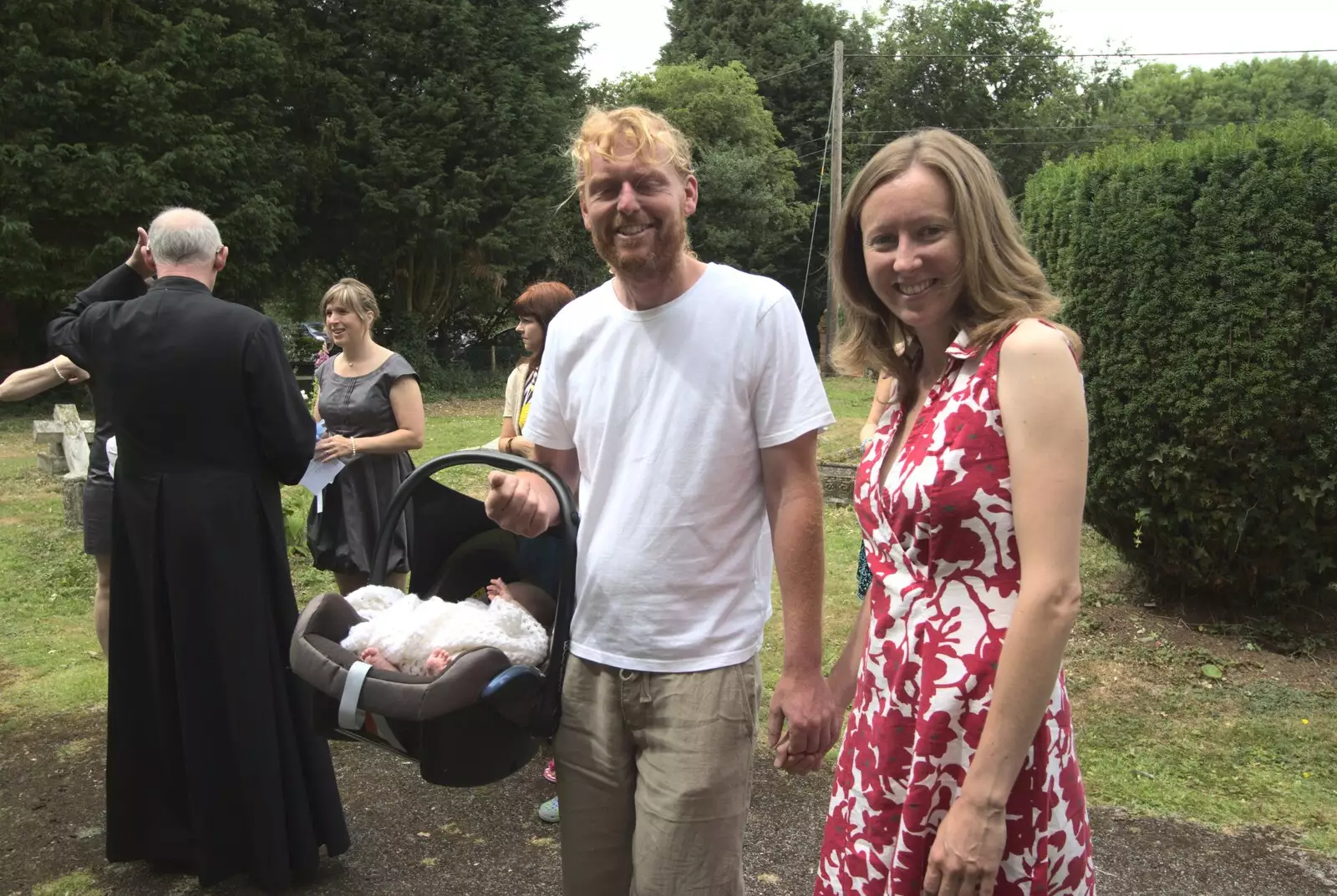 Wavy and Martina, with Oak, from Nosher and Isobel's Wedding, Brome, Suffolk - 3rd July 2010