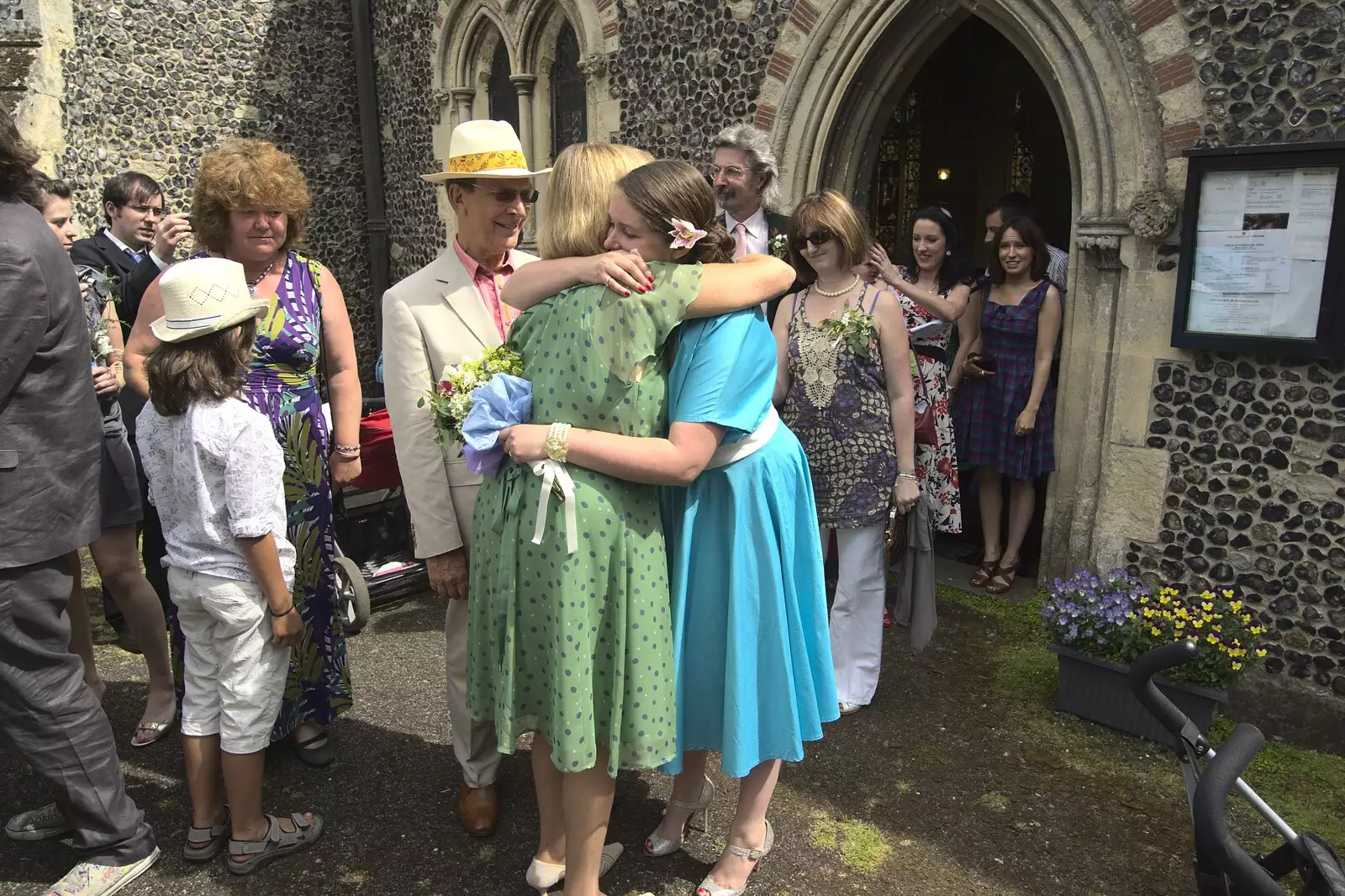 Isobel hugs Nosher's mother, from Nosher and Isobel's Wedding, Brome, Suffolk - 3rd July 2010