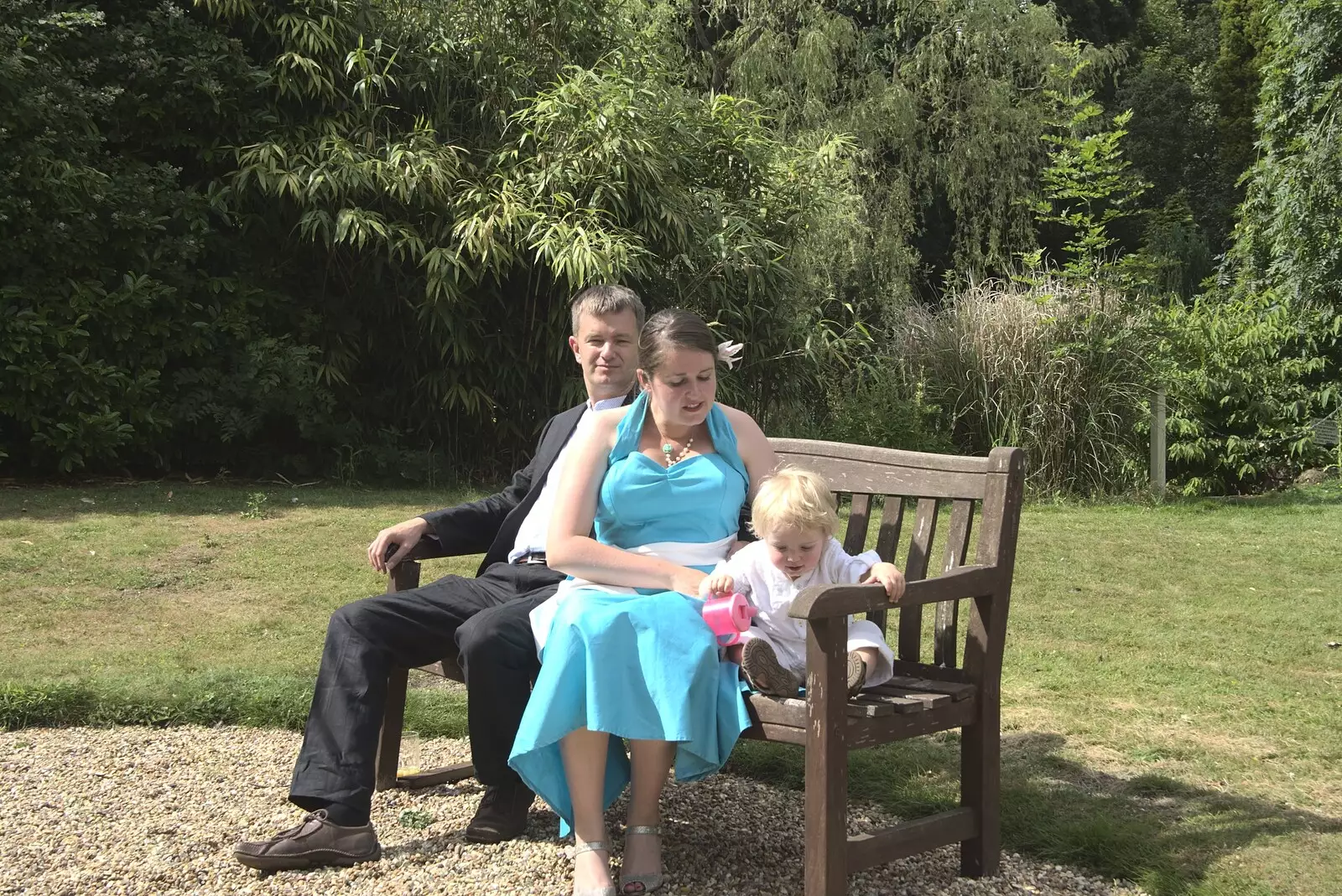 Fred joins us on the bench, from Nosher and Isobel's Wedding, Brome, Suffolk - 3rd July 2010