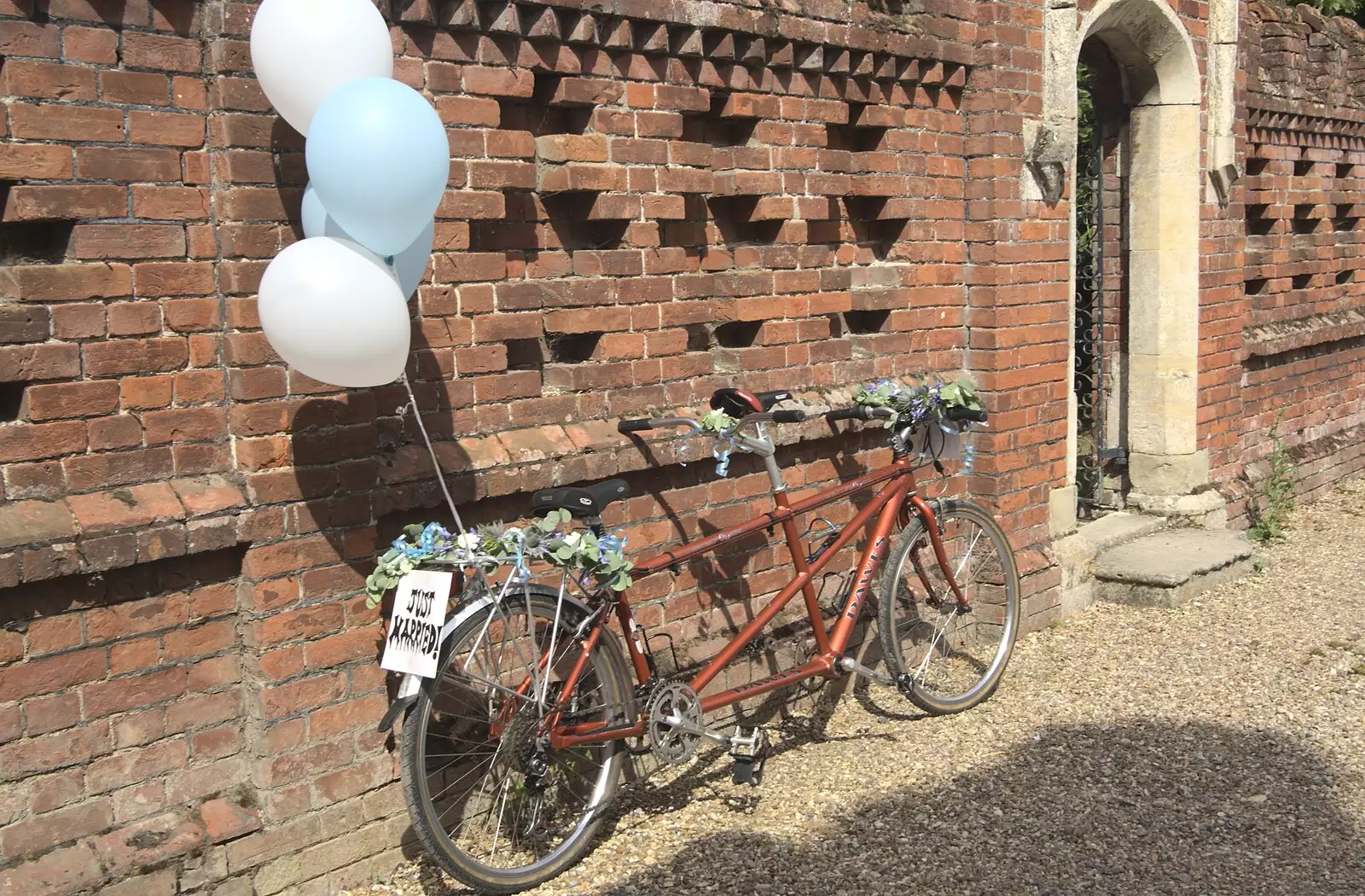 Our wedding transport - Marc's tandem, from Nosher and Isobel's Wedding, Brome, Suffolk - 3rd July 2010