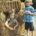 Sydney and Rowan in straw, Nosher and Isobel's Wedding, Brome, Suffolk - 3rd July 2010