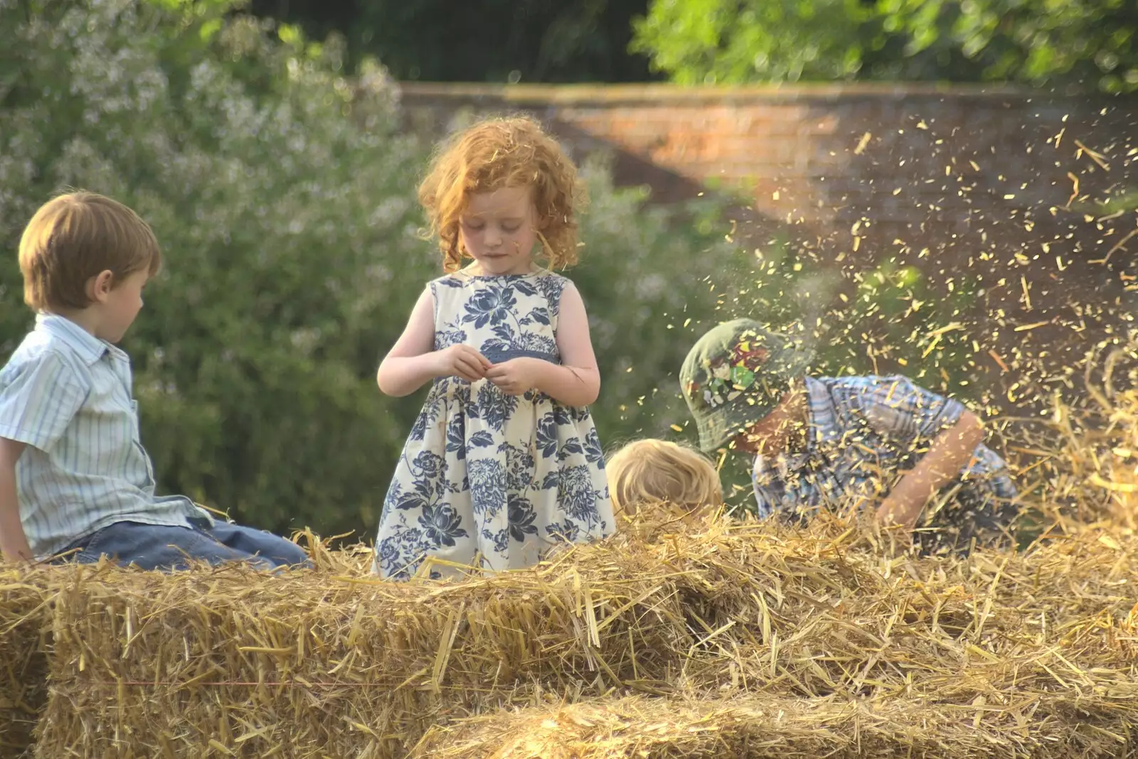 bits of straw fly around, from Nosher and Isobel's Wedding, Brome, Suffolk - 3rd July 2010