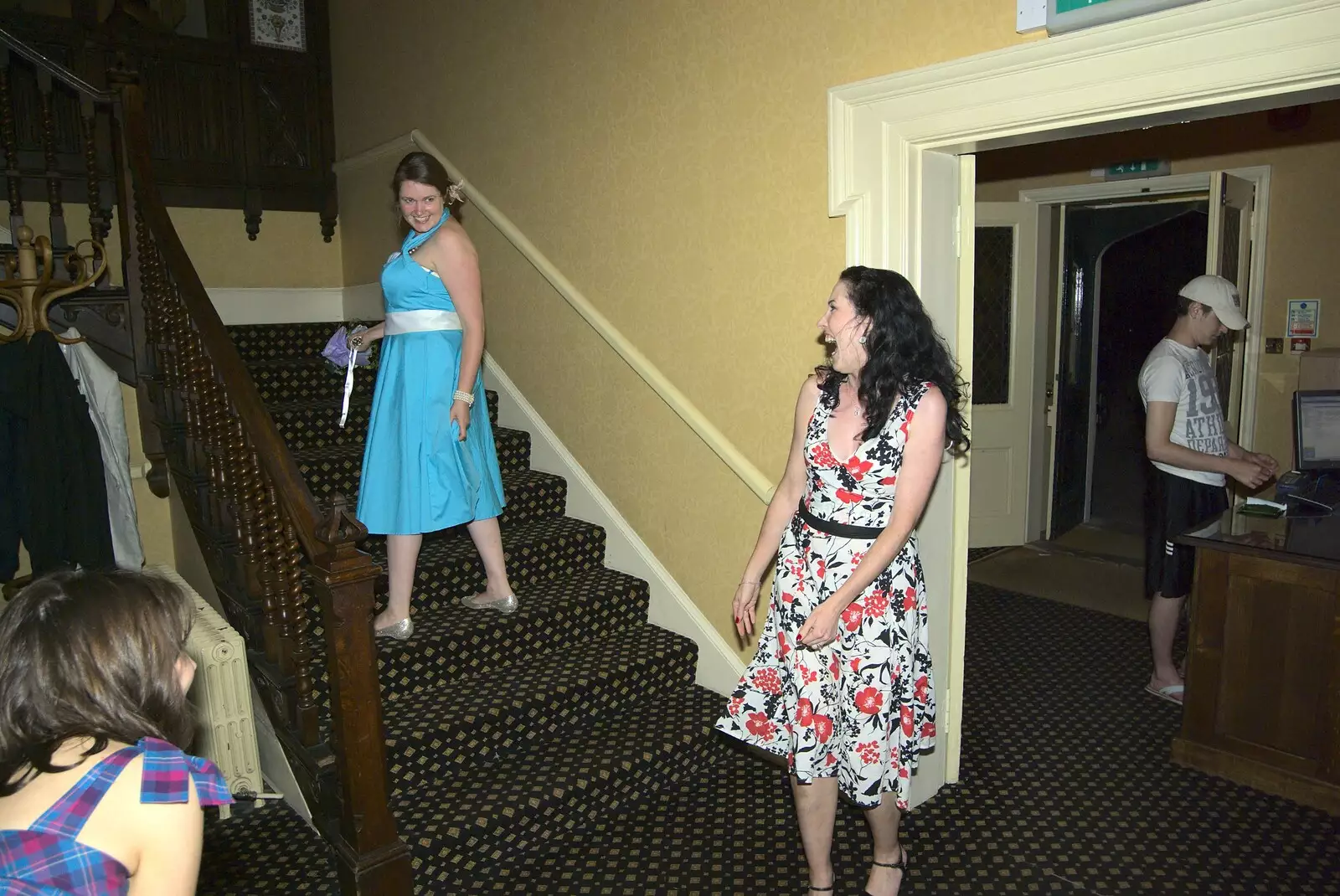 Isobel prepares to throw the bouquet, from Nosher and Isobel's Wedding, Brome, Suffolk - 3rd July 2010