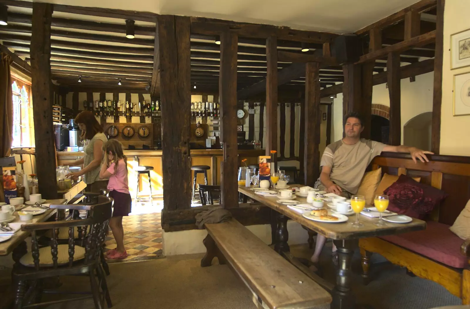 Sean ponders breakfast, from Nosher and Isobel's Wedding, Brome, Suffolk - 3rd July 2010