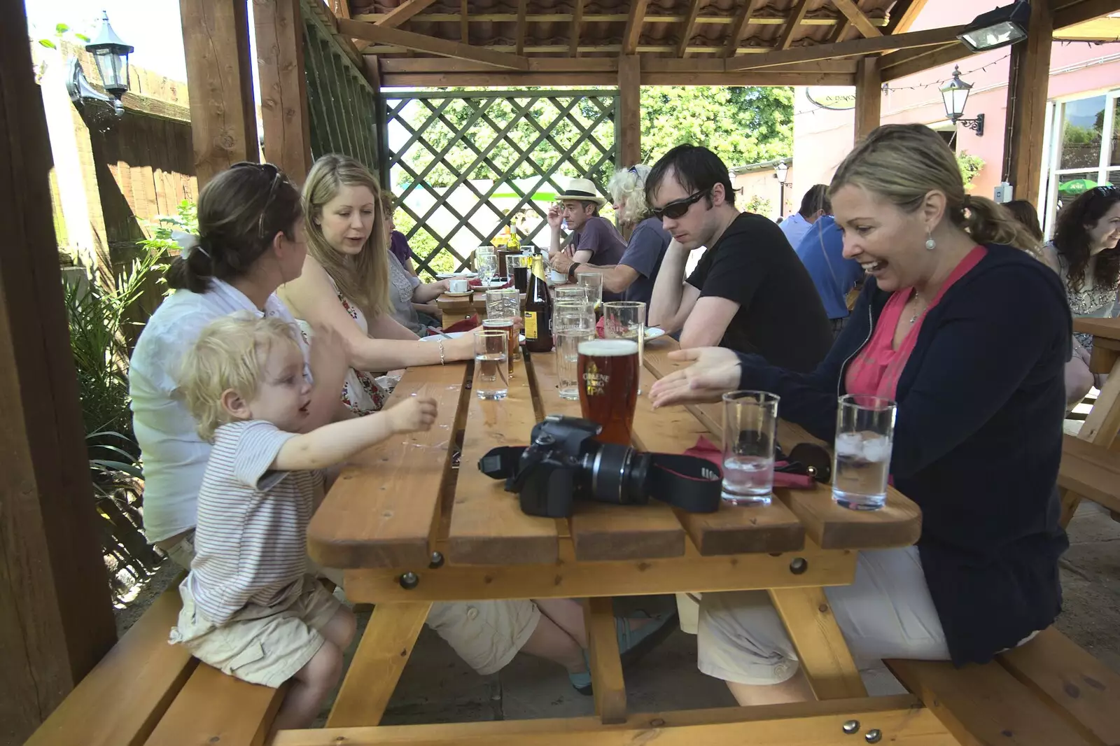 Fred in the beer garden, from Nosher and Isobel's Wedding, Brome, Suffolk - 3rd July 2010