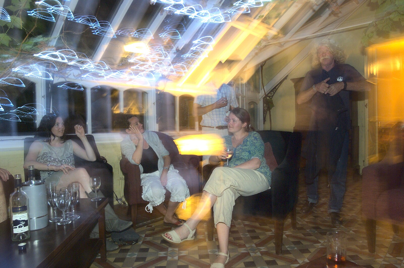 A blur of lights as Chuck roams around from Nosher and Isobel's Wedding, Brome, Suffolk - 3rd July 2010