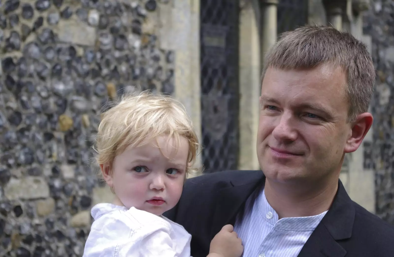 Fred looks uncertain, from Nosher and Isobel's Wedding, Brome, Suffolk - 3rd July 2010